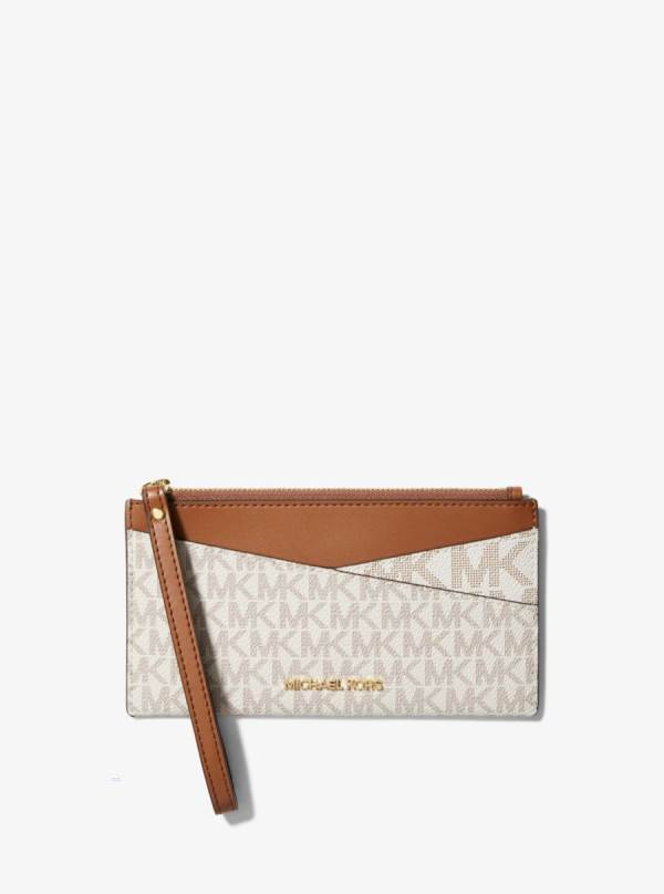Damske Penazenky Michael Kors Jet Set Medium Logo Crossover Wristlet Biele Žlté - Doplnky Michael Kors Lacne | ARXUE-0491